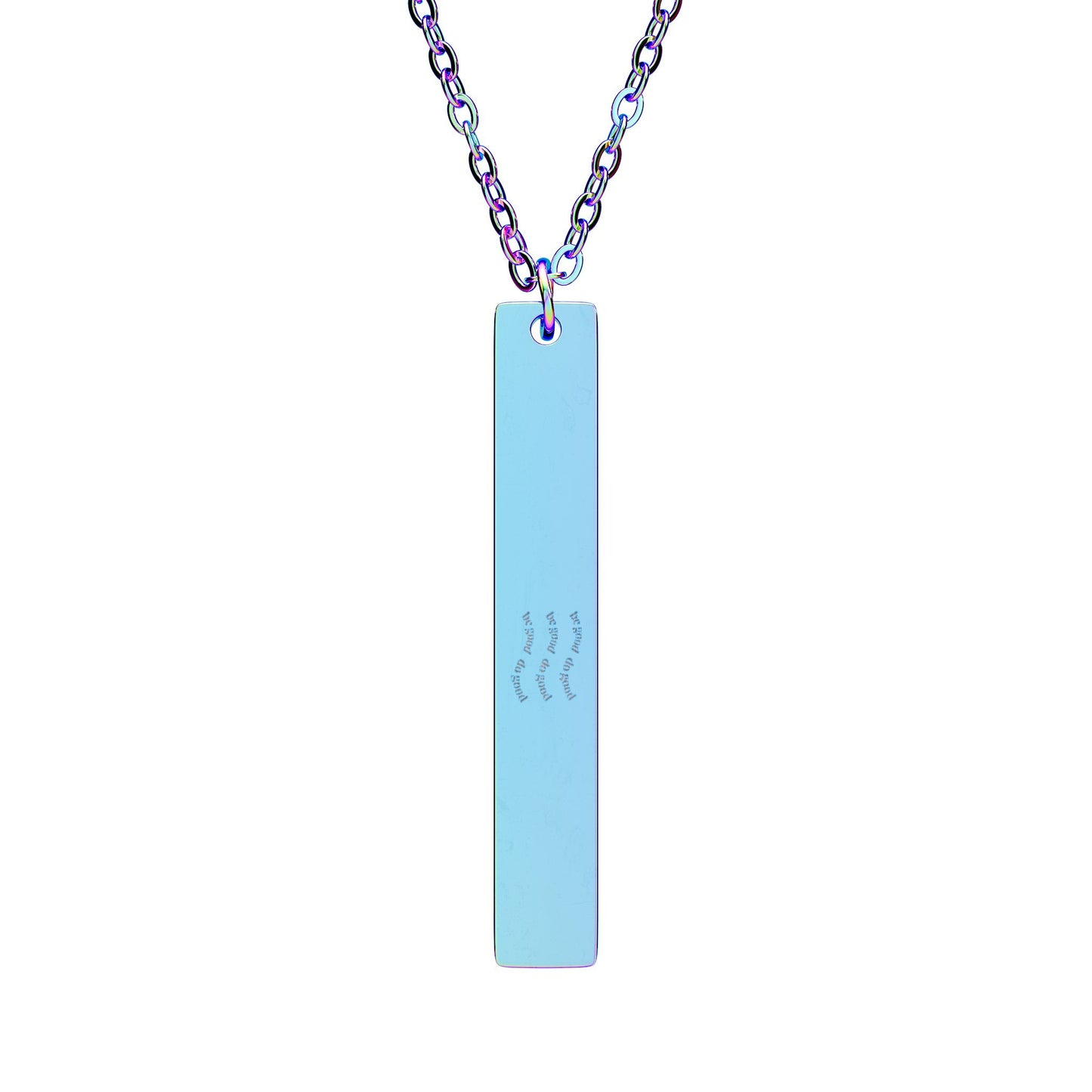 Engravable Vertical Bar Necklace — Personalized Minimalist Pendant