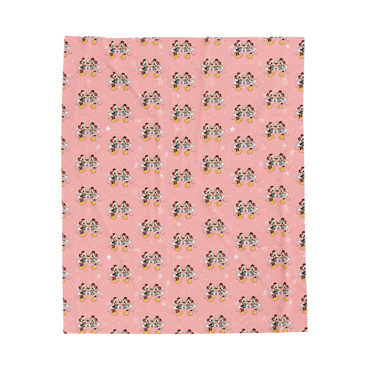 Velveteen Plush Blanket - Cute Pink Floral Dog Pattern Cozy Throw for Kids & Pet Lovers