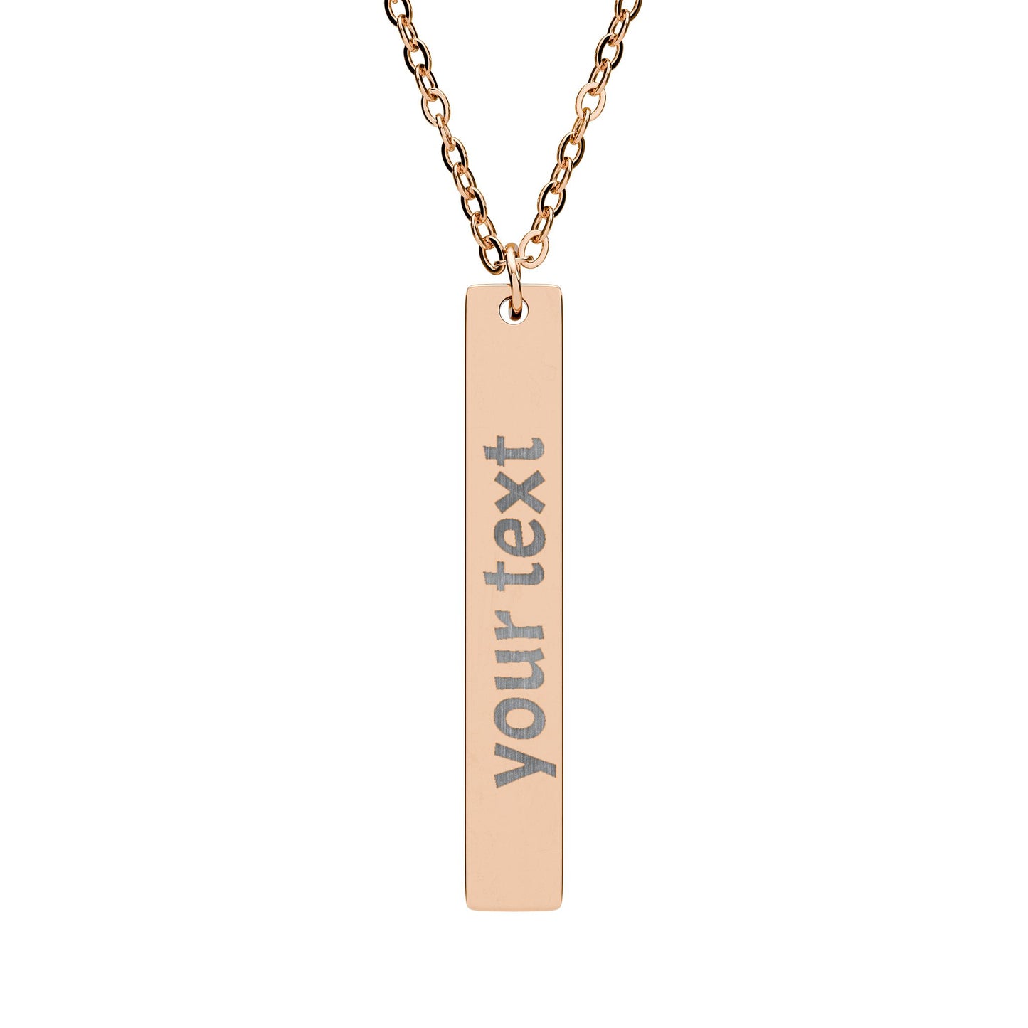Engravable Vertical Bar Necklace — Personalized Name or Message Pendant