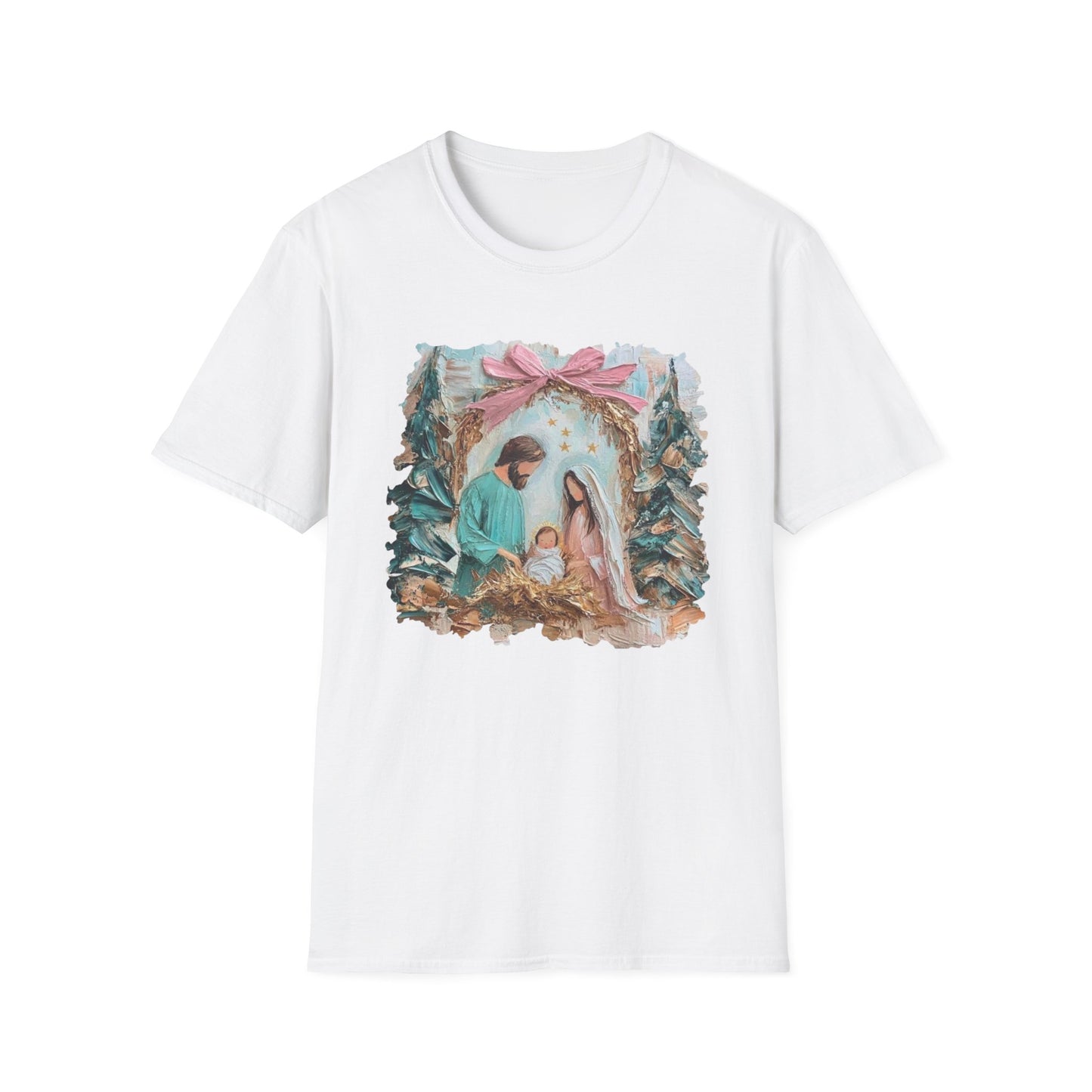 Nativity Scene T-Shirt — Mary, Joseph & Baby Jesus Christmas Tee