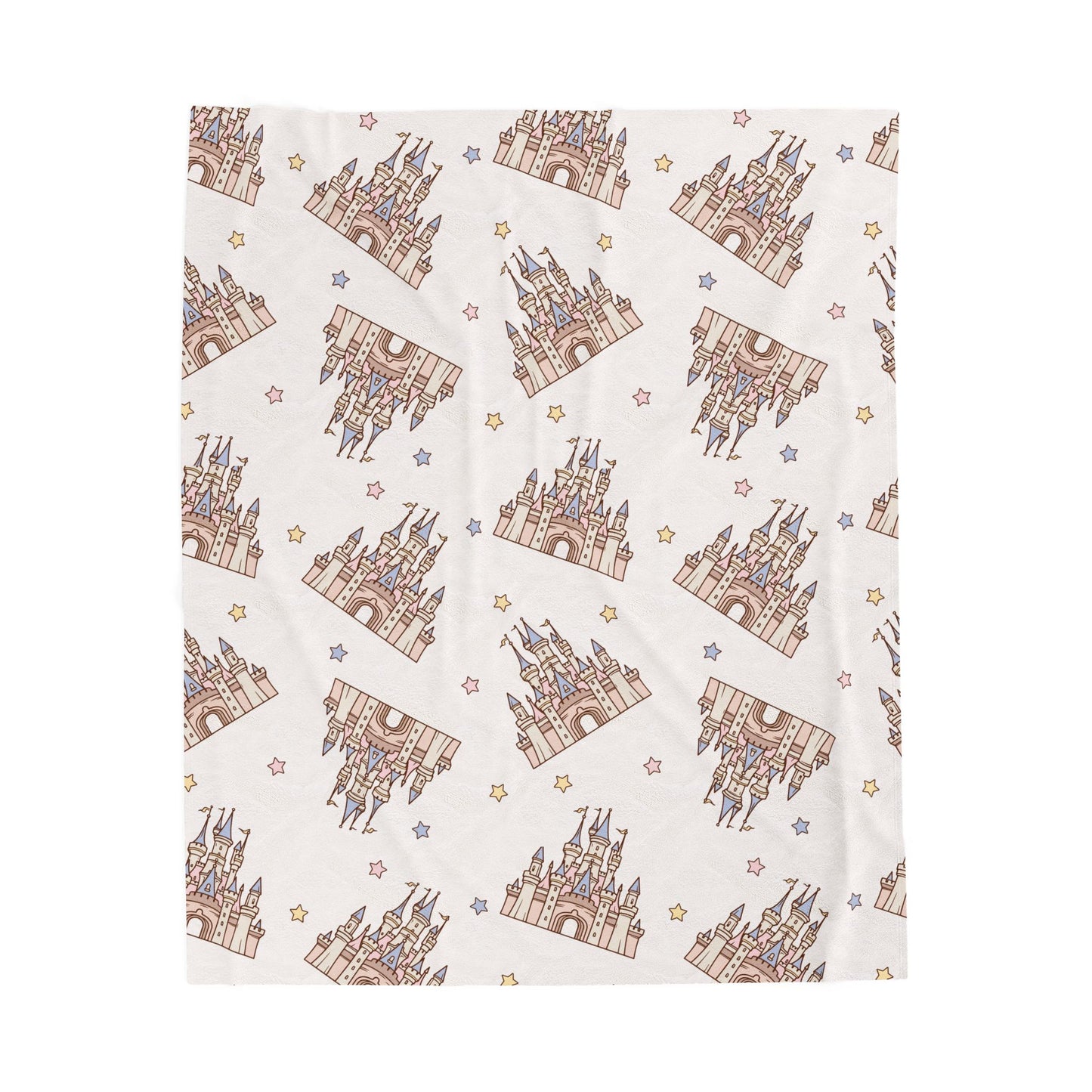 Fairy Tale Castle Velveteen Plush Blanket — Cozy Kids’ Castle Pattern Throw
