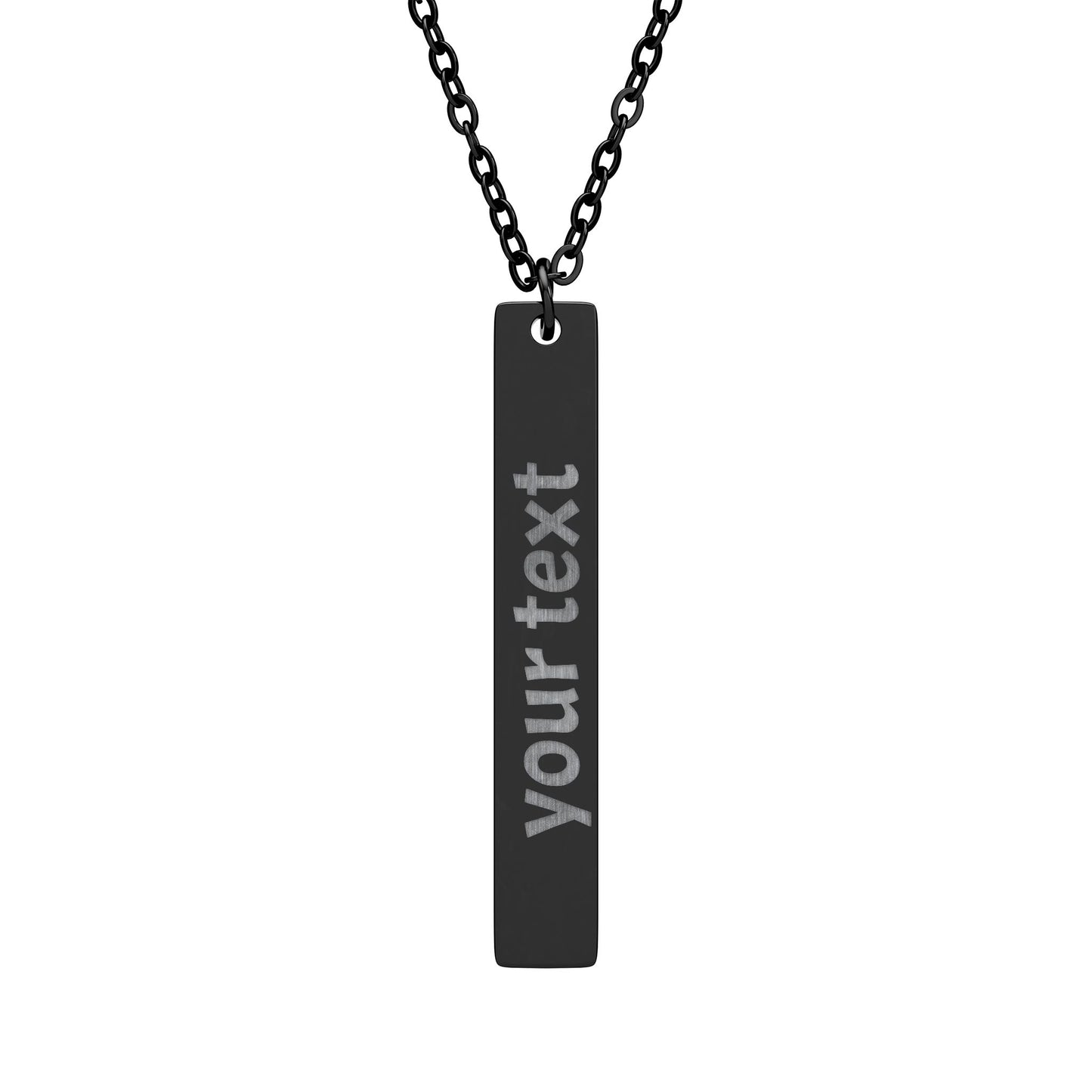 Engravable Vertical Bar Necklace — Personalized Name or Message Pendant